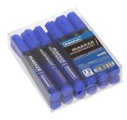 Opakowanie Marker permanentny ścięty niebieski (12szt)