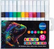 Opakowanie Markery akrylowe bez docisku do malowania 12 kolorów