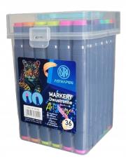 Markery artystyczne kwadratowe dwustronne Astrapen 36 kolorów. Wydawca: ASTRA art-pap. Dadada.pl Opakowanie Markery artystyczne kwadratowe dwustronne Astrapen 36 kolorów