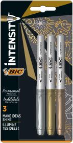 Markery metaliczne BIC Intensity 3 kolory blister. Wydawca: Bic. Dadada.pl Opakowanie Markery metaliczne BIC Intensity 3 kolory blister