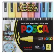 Opakowanie Markery PC-5M soft colors pastelowe kolory Posca Uni