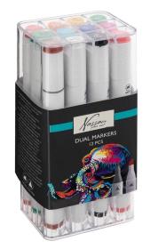 Opakowanie Markery podwójne końówki 12 kolorów