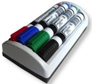 Opakowanie Markery suchościeralne z gąbką 4 kolory