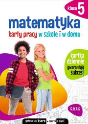 Matematyka. Karty pracy w szkole i w domu. Klasa 5. Autor: Dorota Paś, Bernadetta Połomska. Dadada.pl Okładka książki Matematyka. Karty pracy w szkole i w domu. Klasa 5