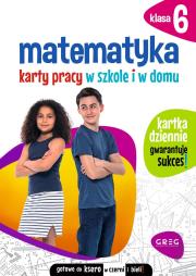 Matematyka. Karty pracy w szkole i w domu. Klasa 6. Autor: Dorota Paś. Dadada.pl Okładka książki Matematyka. Karty pracy w szkole i w domu. Klasa 6