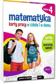 Matematyka SP 4 Karty pracy w szkole i w domu. Autor: Dorota Kożuch. Dadada.pl Okładka książki Matematyka SP 4 Karty pracy w szkole i w domu
