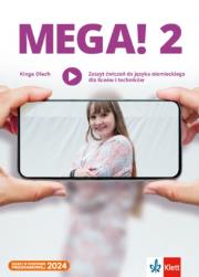 Mega! 2 zeszyt ćwiczeń. Autor: Kinga Olech. Dadada.pl Okładka książki Mega! 2 zeszyt ćwiczeń