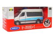 Opakowanie Mercedes Sprinter 1:34 Policja srebrny WELLY