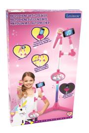 Opakowanie Mikrofon ze świecącym statywem wbudowanym głośnikiem i efektami dźwiękowymi Jednorożec  Lexibook S150UNI