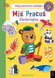 Okładka książki Miś Pracuś Zwierzęta Książka z naklejkami