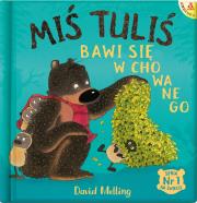 Miś Tuliś bawi się w chowanego. Autor: David Melling. Dadada.pl Okładka książki Miś Tuliś bawi się w chowanego