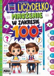 Mnożenie w zakresie 100. Liczydełko. Autor: Elżbieta Dędza-Mozol. Dadada.pl Okładka książki Mnożenie w zakresie 100. Liczydełko
