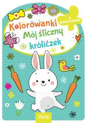 Mój śliczny króliczek. Kolorowanka z wykrojnikiem. Autor: Opracowanie zbiorowe. Dadada.pl Okładka książki Mój śliczny króliczek. Kolorowanka z wykrojnikiem