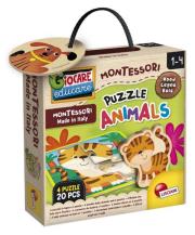 Montessori Baby Wood Puzzle ze zwierzętami. Wydawca: Lisciani. Dadada.pl Opakowanie Montessori Baby Wood Puzzle ze zwierzętami