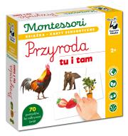 Montessori. Przyroda tu i tam. Autor: Dołhun Katarzyna, Ula Marzec. Dadada.pl Okładka książki Montessori. Przyroda tu i tam