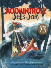 Moomintroll Sets Sail. Autor: ALEX HARIDI, Davidsson Cecilia. Dadada.pl Okładka książki Moomintroll Sets Sail