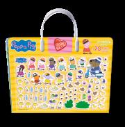 Na podwórku z Peppą. Kocham naklejać. Świnka Peppa. Autor: Opracowanie zbiorowe. Dadada.pl Okładka książki Na podwórku z Peppą. Kocham naklejać. Świnka Peppa