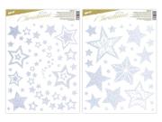 Opakowanie Naklejka na okno BN brokat srebrna 30x42cm MIX