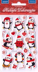 Opakowanie Naklejki 3D piankowe Boże Narodzenie pingwinki