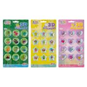 Opakowanie Naklejki 3D z brokatami 12 sztuk mix