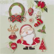 Opakowanie Naklejki 3D z brokatem święta 10szt