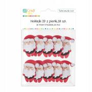 Opakowanie Naklejki 3D z piankami mikołaje 10szt