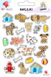 Naklejki dla dzieci Co robi pies. Wydawca: All4Kids. Dadada.pl Opakowanie Naklejki dla dzieci Co robi pies