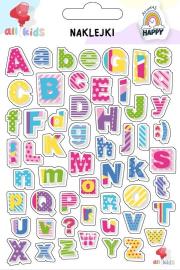 Naklejki dla dzieci Kolorowe literki. Wydawca: All4Kids. Dadada.pl Opakowanie Naklejki dla dzieci Kolorowe literki