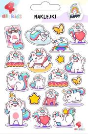 Naklejki dla dzieci Kotki jednorożce. Wydawca: All4Kids. Dadada.pl Opakowanie Naklejki dla dzieci Kotki jednorożce