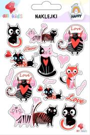 Naklejki dla dzieci Walentynki 3 Kotki. Wydawca: All4Kids. Dadada.pl Opakowanie Naklejki dla dzieci Walentynki 3 Kotki