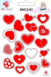 Naklejki dla dzieci Walentynki 4 Serca. Wydawca: All4Kids. Dadada.pl Opakowanie Naklejki dla dzieci Walentynki 4 Serca