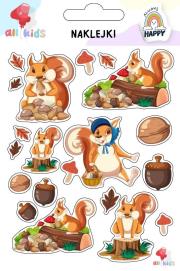 Naklejki dla dzieci Wiewiórki. Wydawca: All4Kids. Dadada.pl Opakowanie Naklejki dla dzieci Wiewiórki
