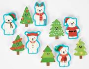 Opakowanie Naklejki drewniane Zima 3cm 10szt