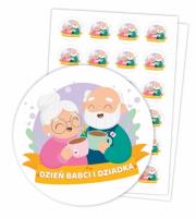 Naklejki - Dzień Babci i Dziadka 40mm 48 szt.. Wydawca: LearnHow. Dadada.pl Opakowanie Naklejki - Dzień Babci i Dziadka 40mm 48 szt.