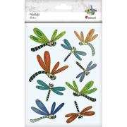 Opakowanie Naklejki foliowe 3D ważki mix 9szt.