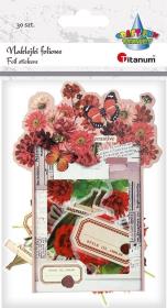 Opakowanie Naklejki foliowe Kwiaty czerwone 30szt