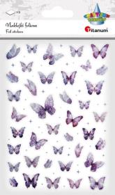 Opakowanie Naklejki foliowe Motyle fioletowe i holograficzne