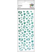 Opakowanie Naklejki foliowe serca miętowe mix 78szt.