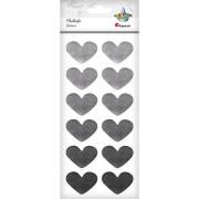 Opakowanie Naklejki foliowe serca srebrne 12szt.