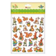 Opakowanie Naklejki foliowe zające złocone 26szt.