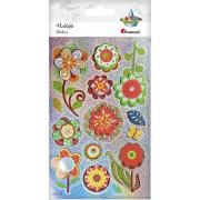 Opakowanie Naklejki foliowo-papierowe 3D kwiaty 14szt.