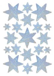 Opakowanie Naklejki Gwiazdki holograficzne srebne