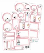 Opakowanie Naklejki imienne - Kotki 44szt