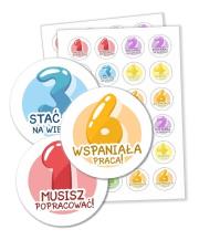Naklejki motywacyjne - Oceny 48szt. Wydawca: LearnHow. Dadada.pl Opakowanie Naklejki motywacyjne - Oceny 48szt