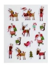Opakowanie Naklejki na folii mikołaje i renifery