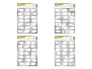 Opakowanie Naklejki na prezenty BN srebrne 20x30cm 21szt MIX