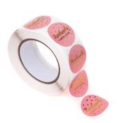 Opakowanie Naklejki na rolce różowe 2,5cm 500szt