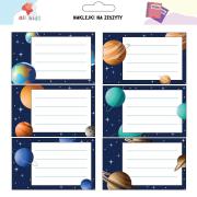 Naklejki na szafkę i zeszyt Kosmos. Wydawca: All4Kids. Dadada.pl Opakowanie Naklejki na szafkę i zeszyt Kosmos