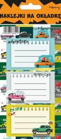 Opakowanie Naklejki na zeszyty - Auta (12szt)