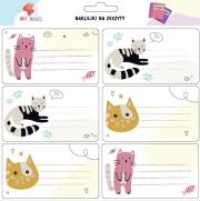 Naklejki na zeszyty Kotki 6 sztuk. Wydawca: All4Kids. Dadada.pl Opakowanie Naklejki na zeszyty Kotki 6 sztuk